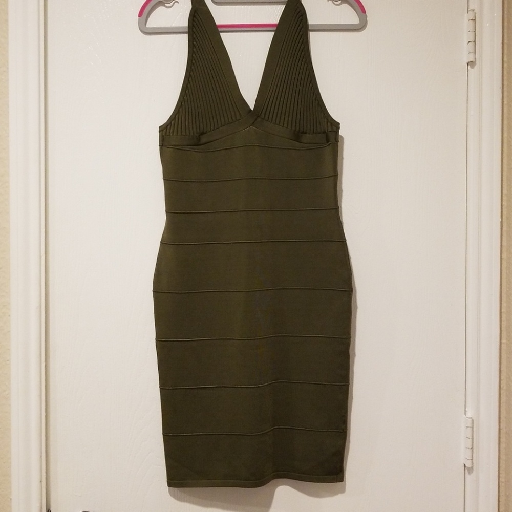 Army green bandage dress